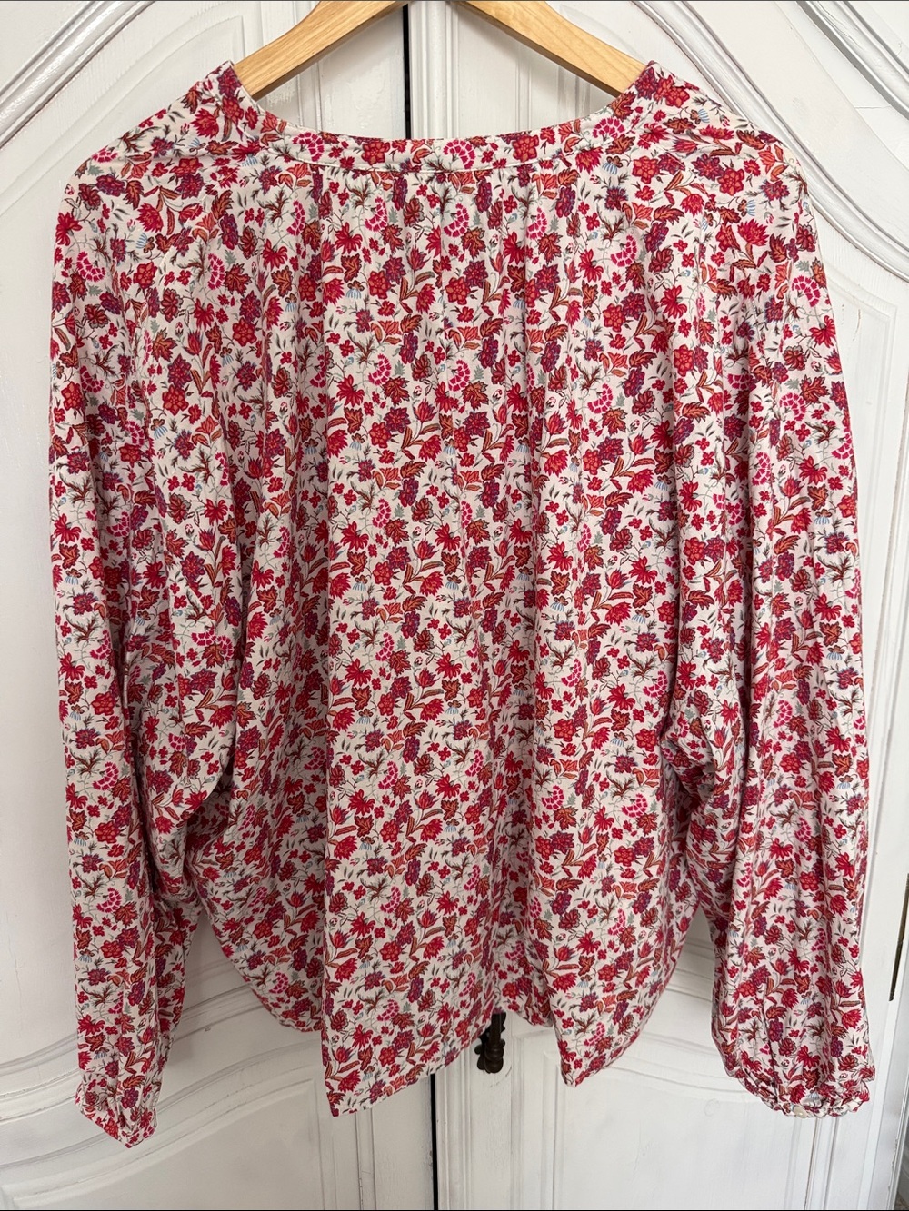 Universal Thread Floral Boho Blouse | Long Sleeve Split Neck Top | Cottagecore L - Picture 3 of 10